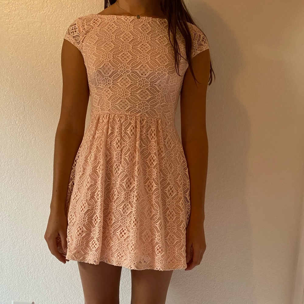 Baby pink spring dress